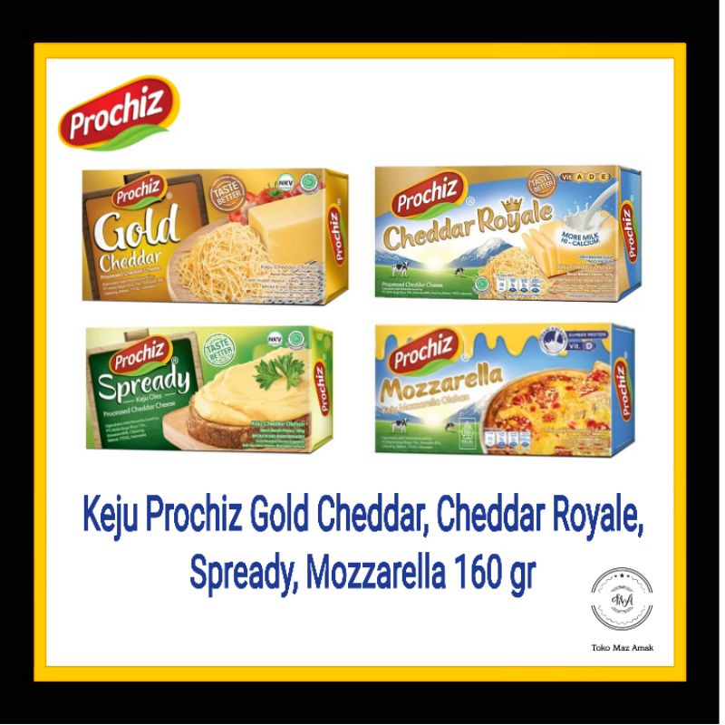 

Keju Prochiz Gold, Cheddar Royale, Spready, Mozzarella 165gr