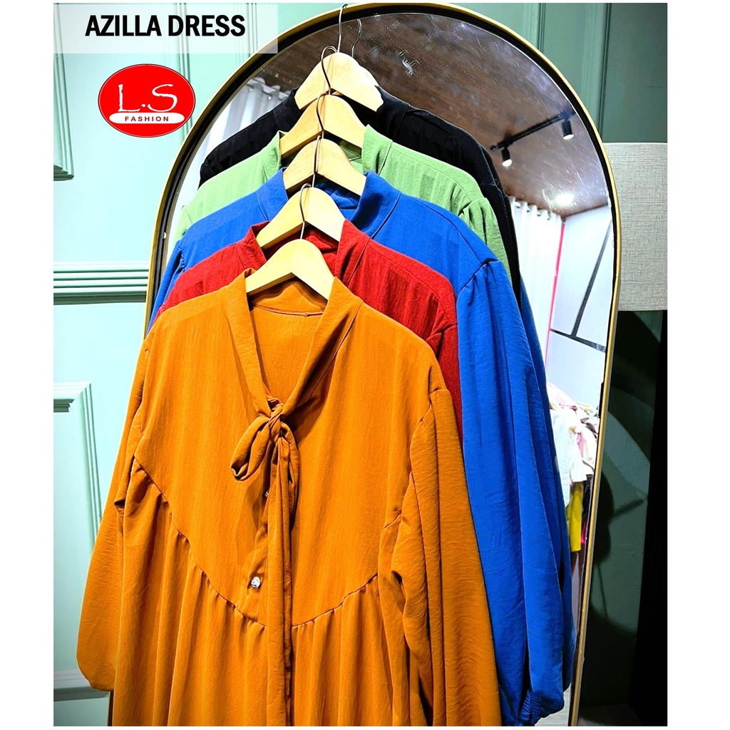 Azilla Dress Gamis Simple Bahan Crinkle Airflow Premium
