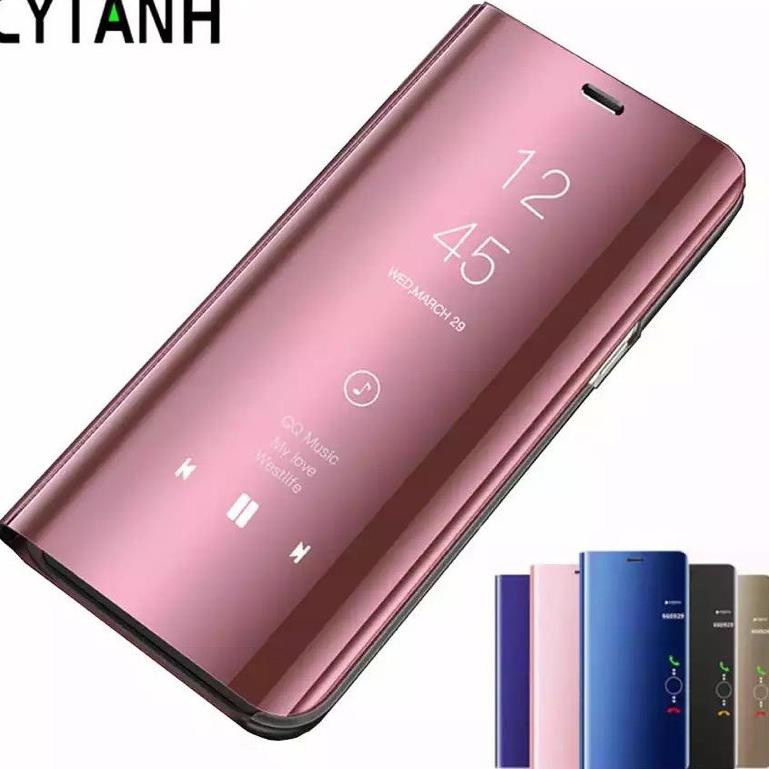 Terbaru.. FLIPCOVER OPPO A54 A74 A95 OPPO RENO 6 RENO 5 5F 4G 5G RENO 4 4F Clear View Case Smart Mir