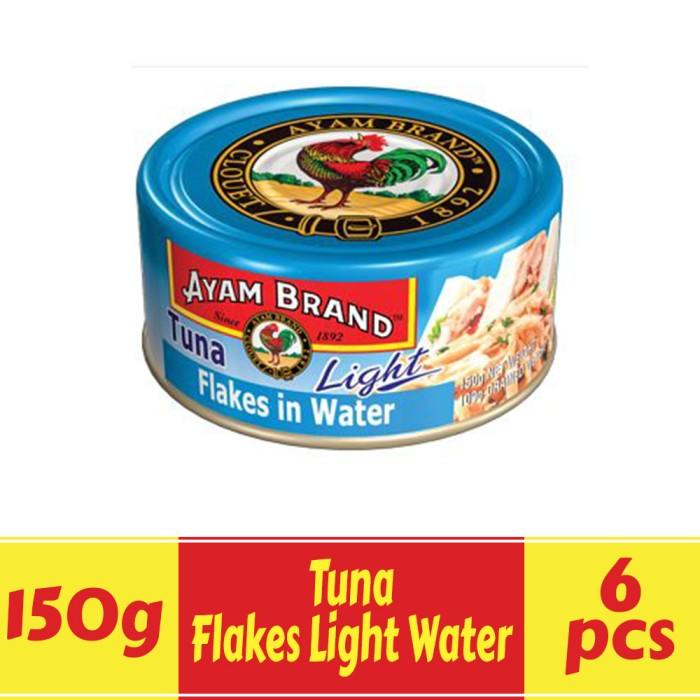 

Ikan Tuna Kaleng Paket 6 Flakes Light In Water Ayam Brand 150Gr 051