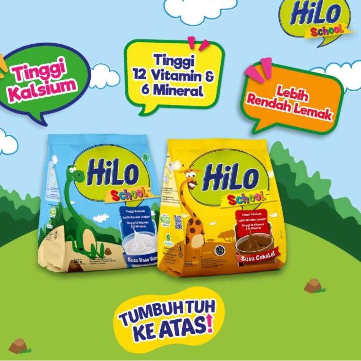 

Ready Stok Hilo School 350gr (10 sachet @35g) Rasa Vanila & Coklat