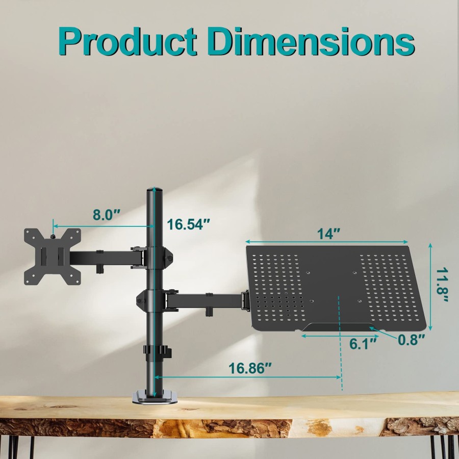 Bracket Monitor &amp; Stand Laptop Dual Arm ALL FOR WORK