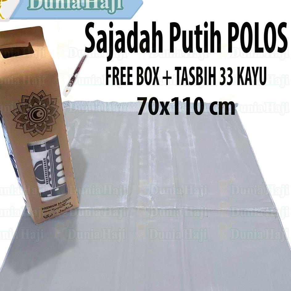 ♠ Sajadah Putih Polos Import Turki Besar Tebal Bludru Turkey Ekslusive ☆