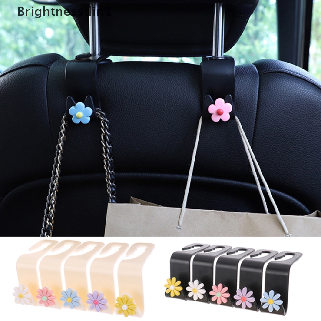 [Brightnessdin1] Al Bentuk Bunga Car Hook Lucu Kursi Mobil Punggung Kreatif Penyimpanan Kait Butik