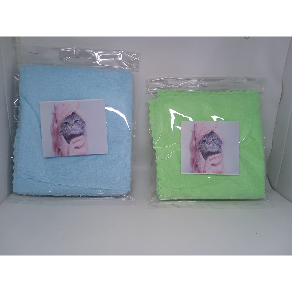 Handuk Kucing &amp; Anjing Microfiber Towel Ultra Plush Untuk Mengeringkan Bulu Cepat