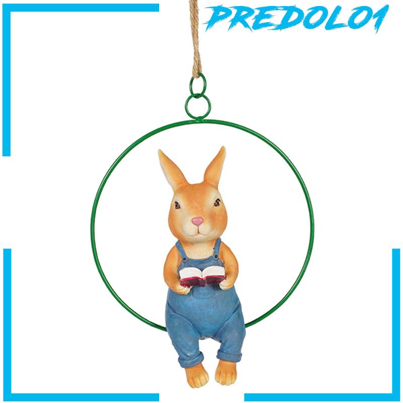 [Predolo1] Patung Hewan Dekorasi Gantung Kelinci Ayunan Untuk Teras Rumah Outdoor Indoor