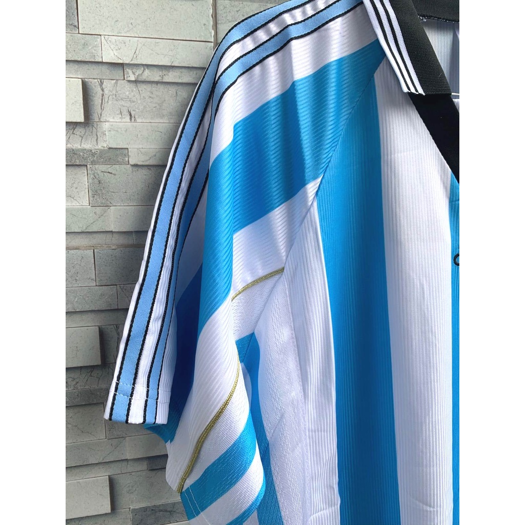 RETRO | Jersey Baju Bola Argentina Home World Cup Piala Dunia 1998 Grade Ori