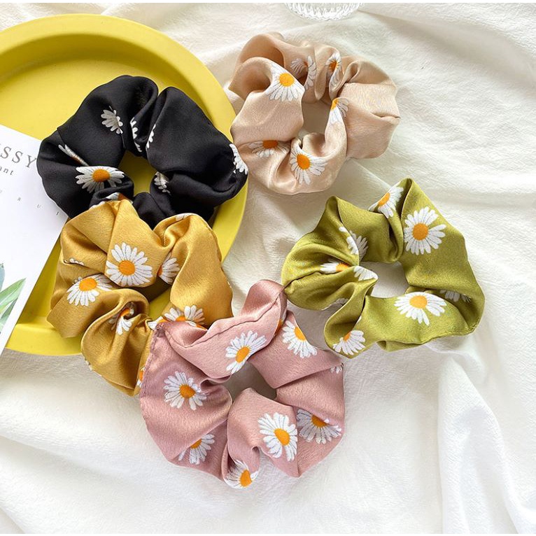 Ikat Rambut Jepang Bunga Daisy Scrunchie Hair Accessories NJ203