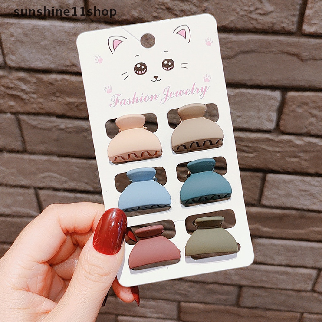 Sho 6PSC/Set Baru Wanita Gadis Vintage Elegan Leopard Kecil Akrilik Rambut Cakar Geometris Rambut Klip Headband Fashion Aksesoris Rambut N