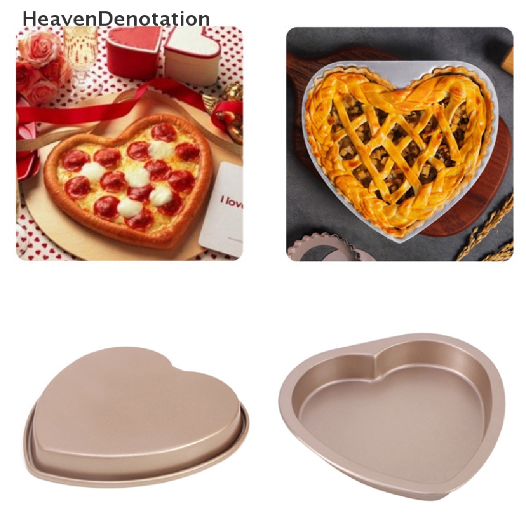 [HeavenDenotation] 1pc 8inch Loyang Kue Kering Berbentuk Hati Heart Cake Pan Carbon Steel Pizza Pan HDV