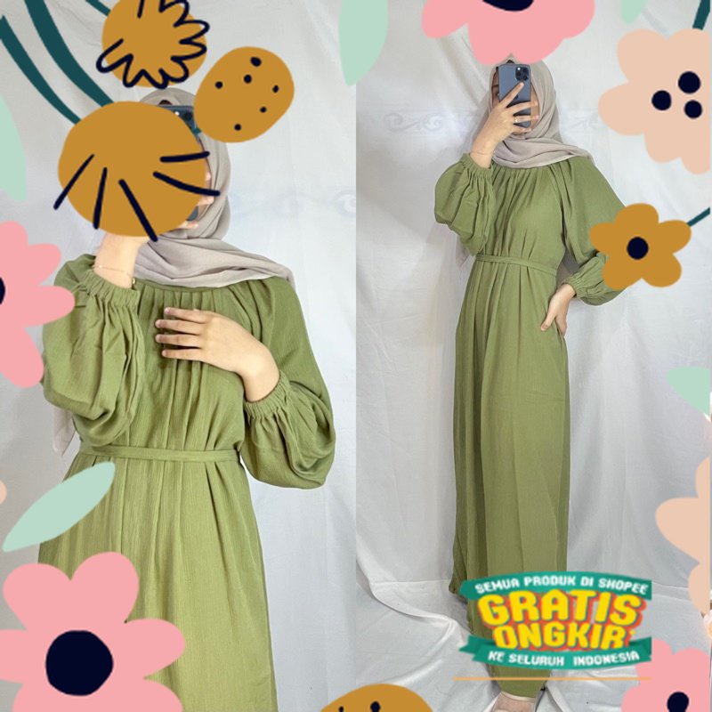 HANA DRESS | DRESS CRINKLE / cream krim