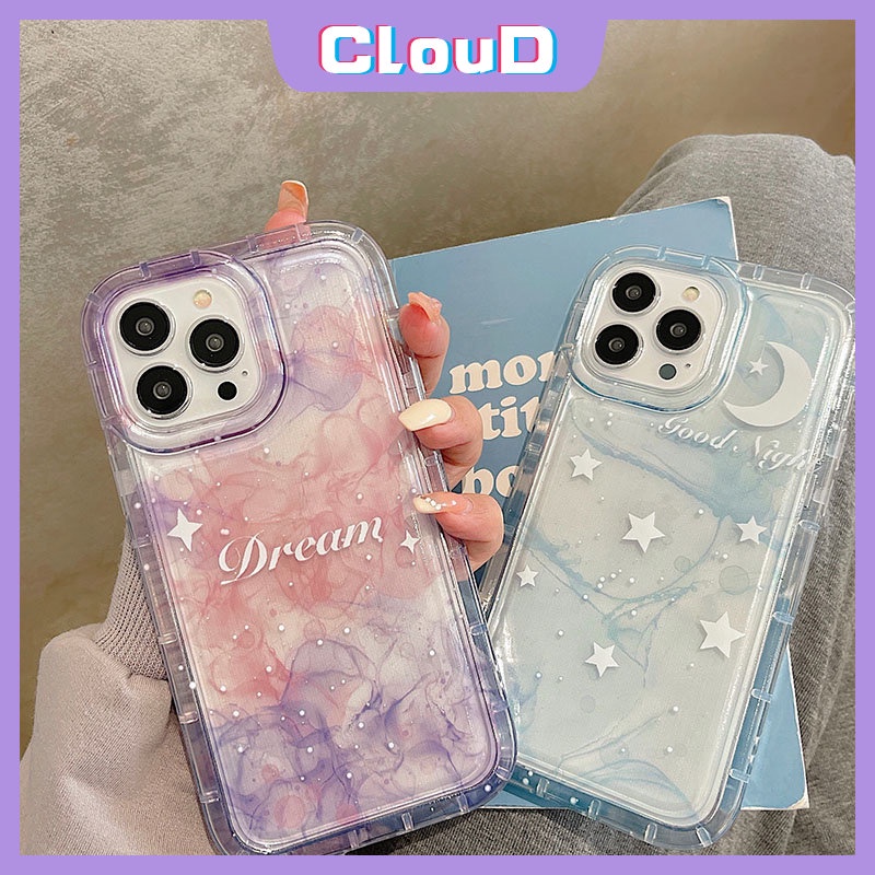 Pasangan Shockproof Airbag Case Untuk Realme C33 C35 C25Y C21Y C20 C15 C11 C12 C25s C3 C20A C25 Realme C11 2021 6i 5s 5i 5 Fantasi Langit Berbintang Bintang Bulan Lukisan TPU Lembut Penutup Bening