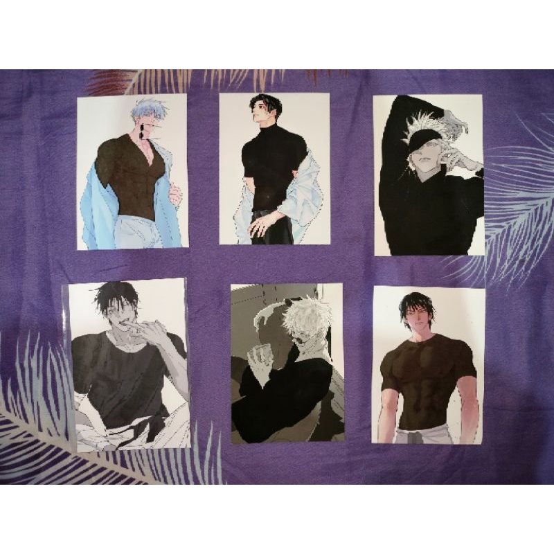 gojo satoru okkotsu yuuta fushiguro toji magic thermal postcard posca jjk jujutsu kaisen