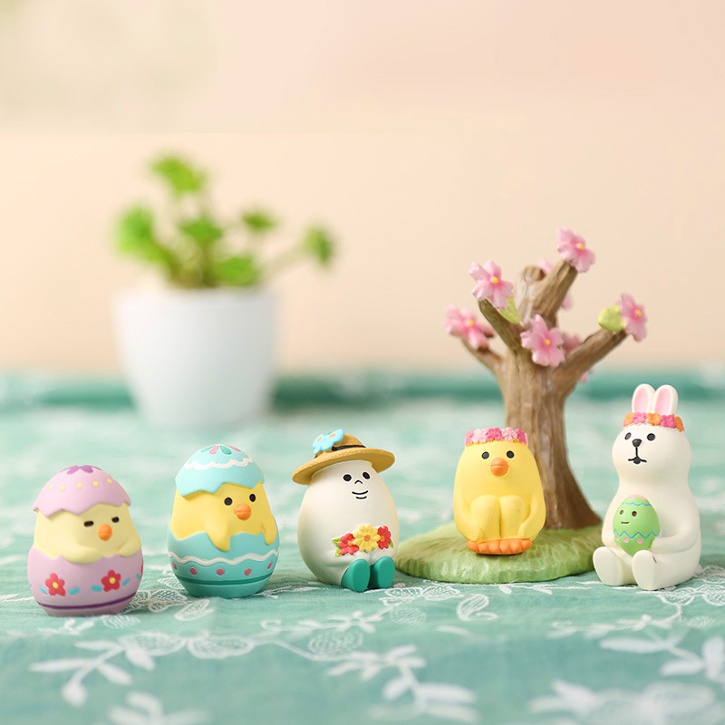 Easter Egg Rabbit Gardener Cat Spring Sleep Travel Doll Resin Dekorasi Rumah Hadiah Liburan