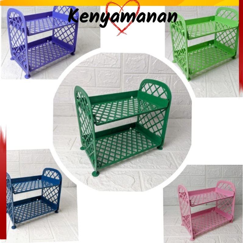 COD 300 GR RAK SUSUN 2 TRI J SERBAGUNA RAK BUMBU KOSMETIK SEPATU SANDAL KAMAR MANDI