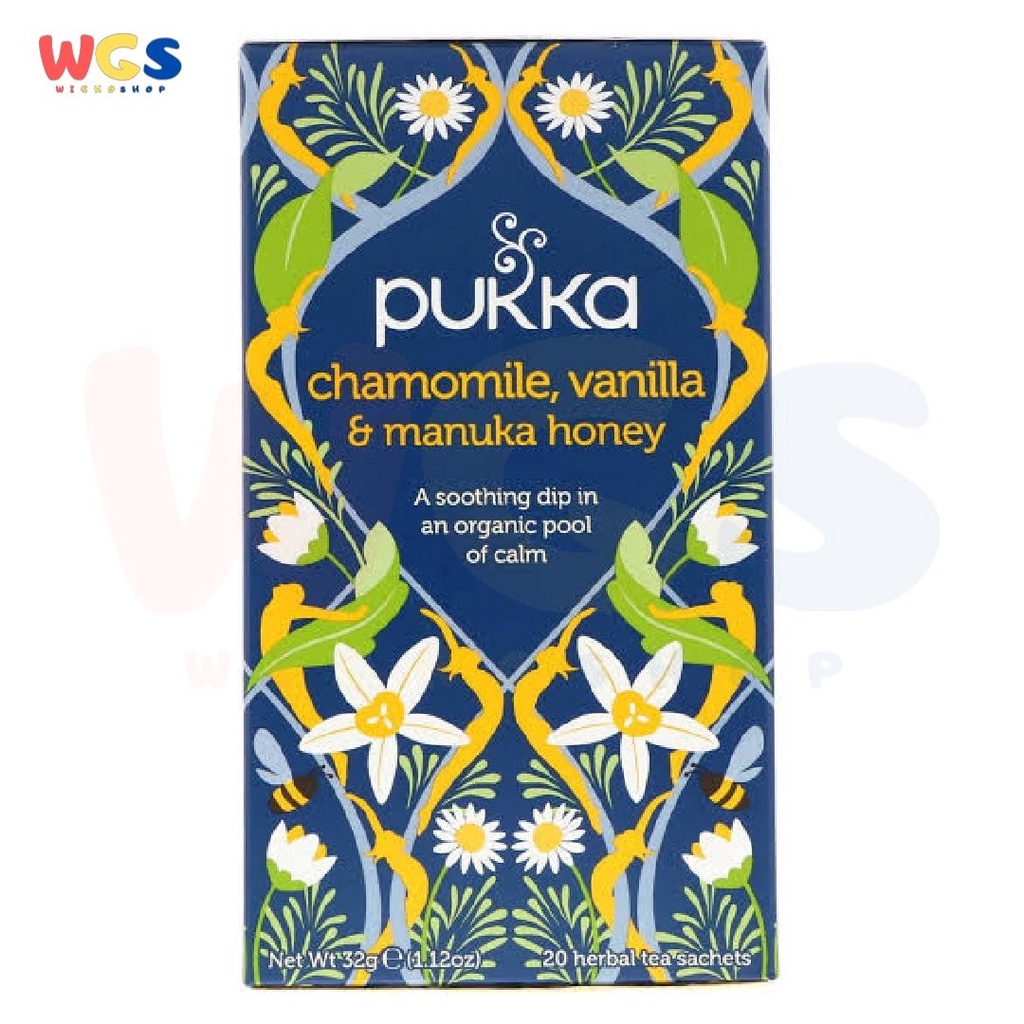 Pukka Chamomile, Vanilla &amp; Manuka Honey Caffeine Free 20 Tea Bags 32gr