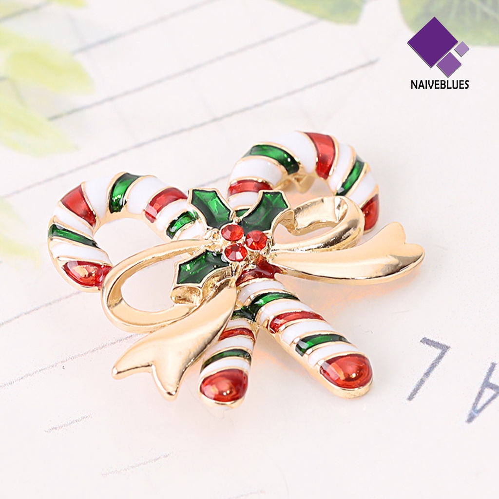 &lt; Naiveblues &gt; Bros Natal Enamel Meriah Berlian Imitasi Mengkilap Hias Tempat Serbet Cincin Hadiah Tahun