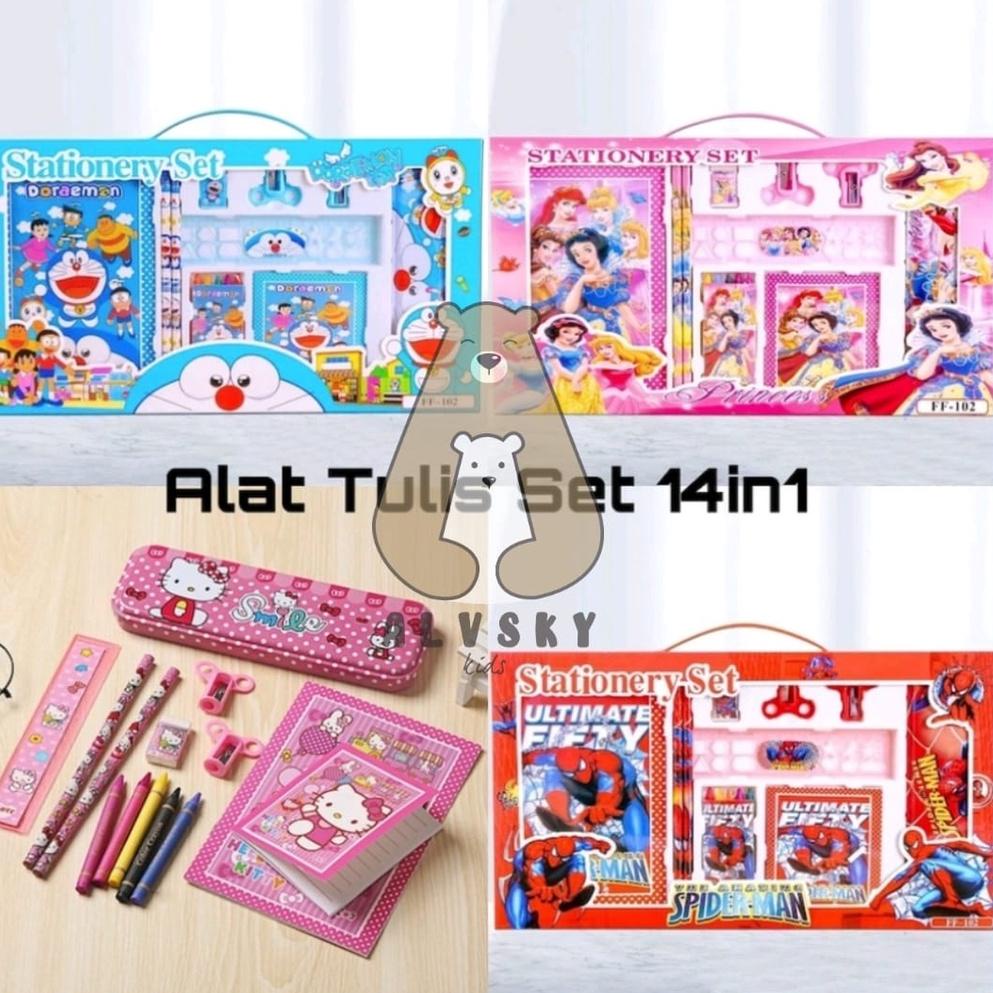 

U95 PAKET ALAT TULIS ANAK 14 IN 1 / STATIONERY SET SEKOLAH 14 IN 1 LENGKAP NEW PRODUCT ☂