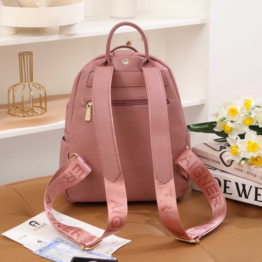 AG Togo Leather Backpack With Sling Bag #9857 New