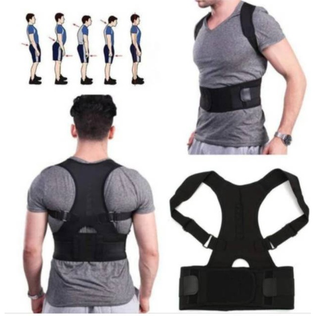 Alat Penyangga Punggung Back Pain Posture Support Corector Korset Penegak Badan Magnetik Pria Wanita Anti Bungkuk