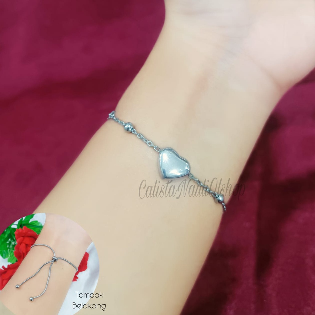 Set Kalung+Gelang Titanium Love Jedar Fashion Anti Karat Dan Anti Luntur