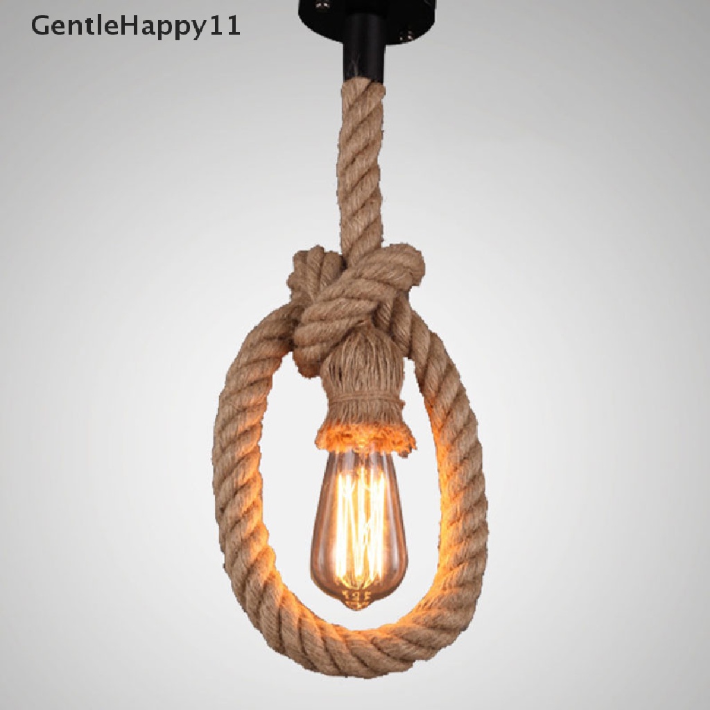 Gentlehappy Lampu Gantung Vintage Tali Rami Loteng Untuk Ruang Tamu/Bar Retro Hanging Lamp id