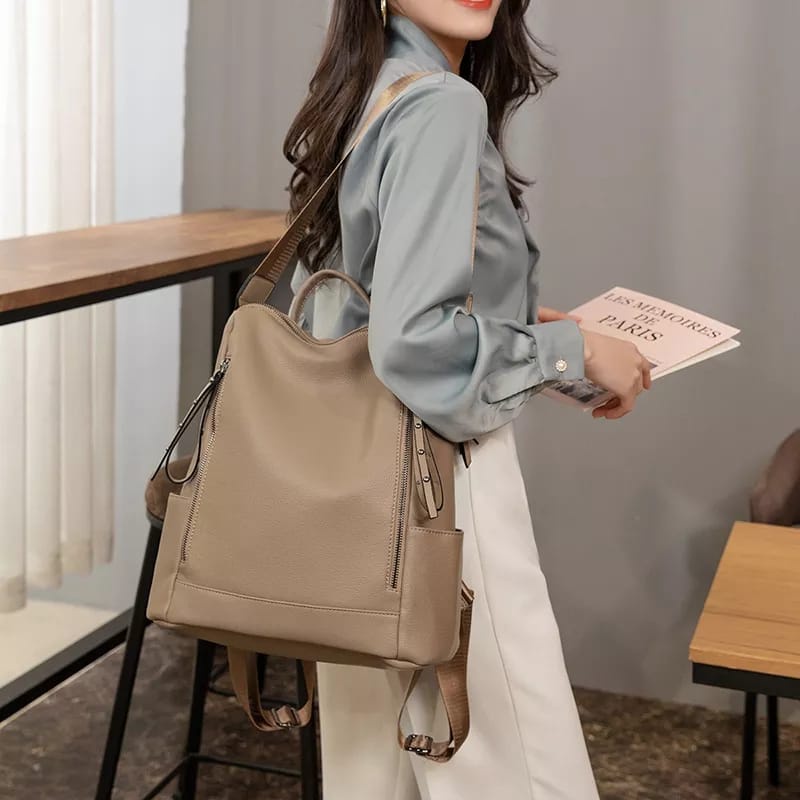 Tas Ransel Wanita Lala Kulit Tas Fashion Backpack Tas Sekolah Cewek Cocok Buat Hangout