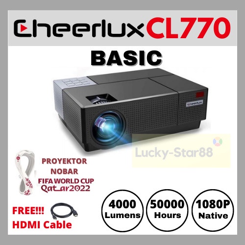 

[[JNT COD]] Cheerlux CL770 LED Projector 4000 Lumens Proyektor LED Full HD 1080