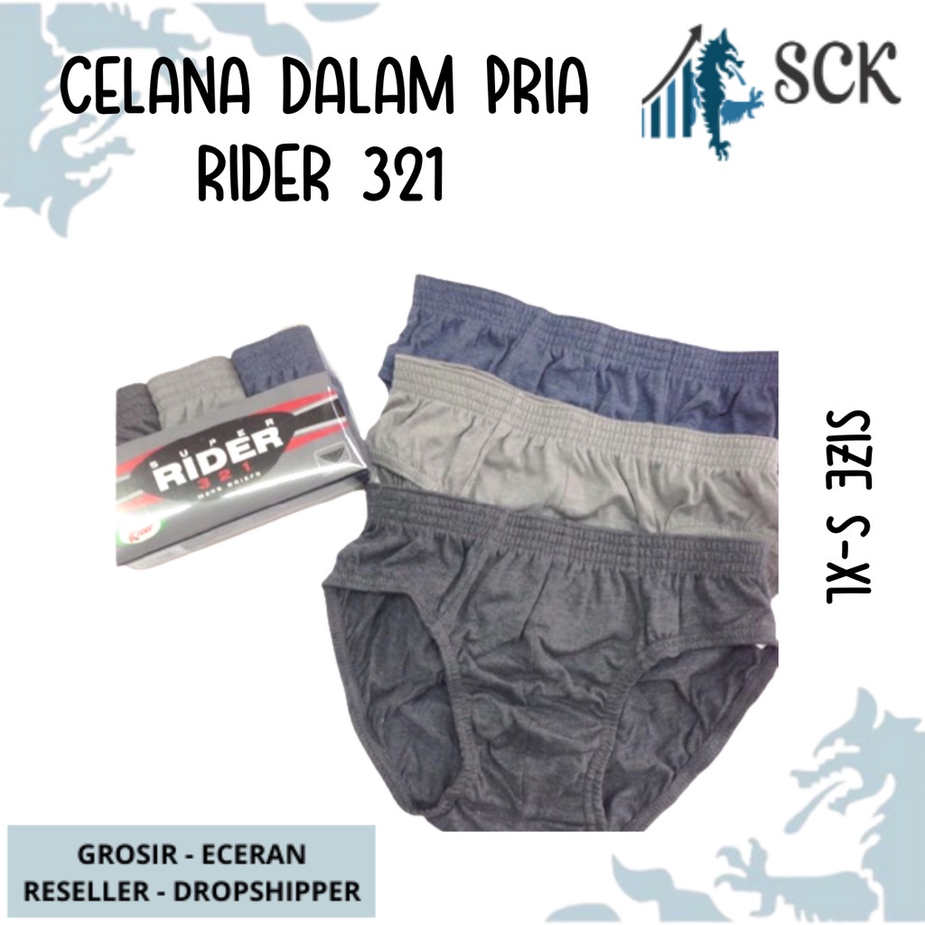 [ISI 3] CD Pria RIDER 321 Karet Bahan Katun Premium / Pakaian Dalam Pria / CD Laki - sckmenwear GROSIR