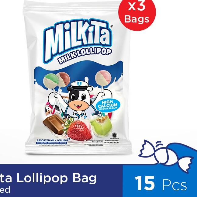 

♖ Milkita Candy Lollipop Assorted Bag Premium Paket 3 Bag ✩