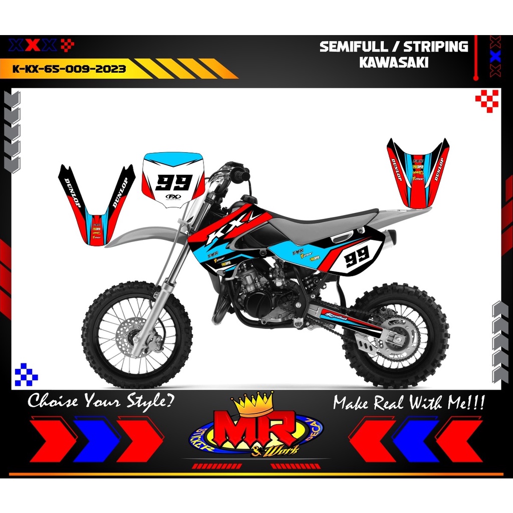 Stiker Motor Trail Decal Kawasaki KX 65 Wrapping Decal Motocross
