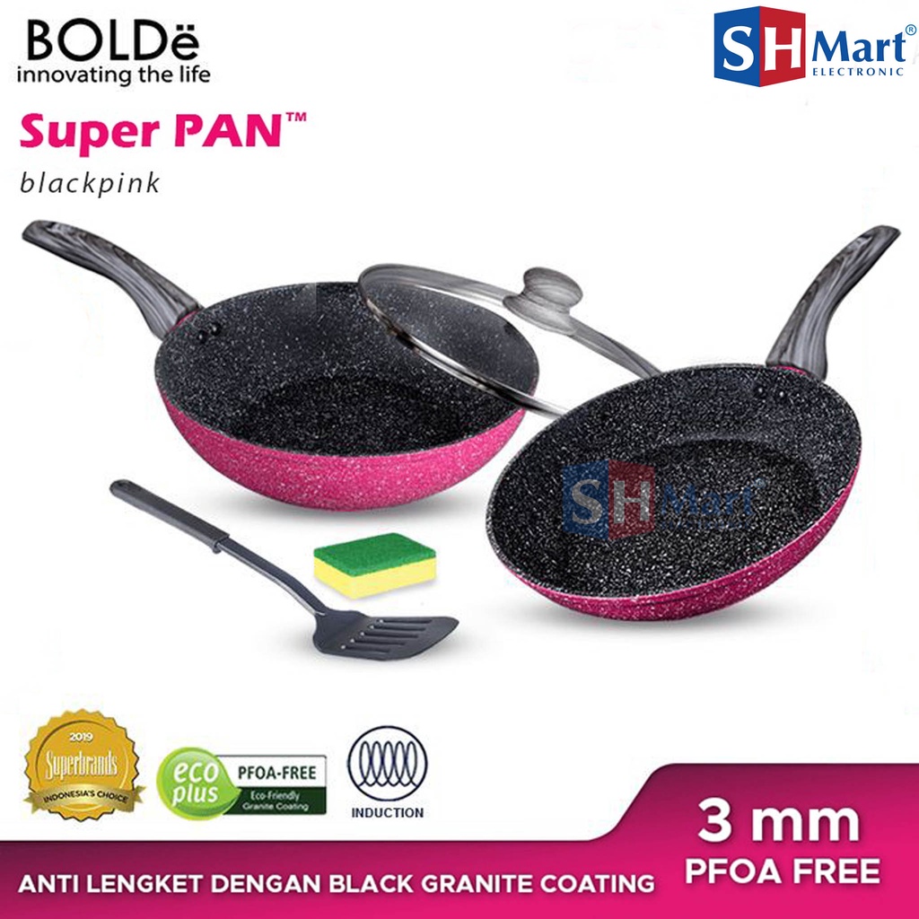 BOLDE SUPER PAN GRANITE 5 PCS SET BLACKPINK ANTI LENGKET ORIGINAL BOLDE