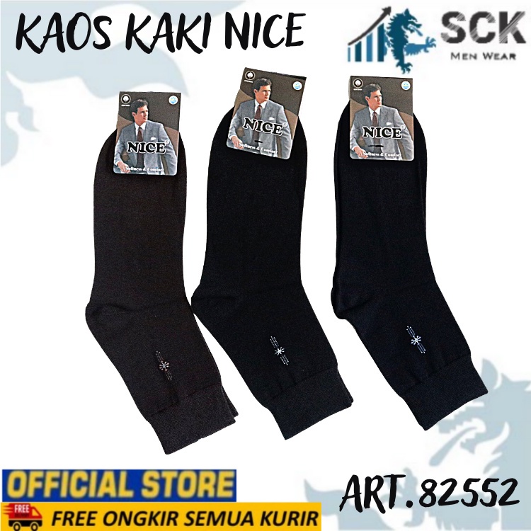 Kaos Kaki Kerja Kantor NICE 82552 82553 82554 Katun/ Kaus Kaki NICE 82552 82553 82554