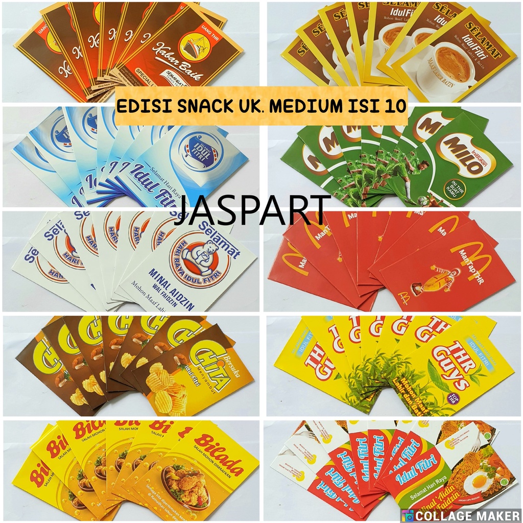 

AMPLOP LEBARAN IDUL FITRI SNACK UNIK KEKINIAN 1 PACK ISI 10 SIAP PAKAI UKURAN MEDIUM