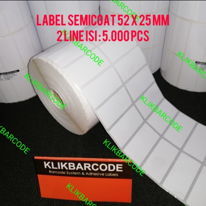 

MURAH STIKER LABEL BARCODE SEMICOATED 52x25 | 52 X 25 ISI 5000pcs BARCODE MURAH