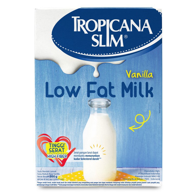 TROPICANA SLIM LOW FAT MILK 500GR VANILA