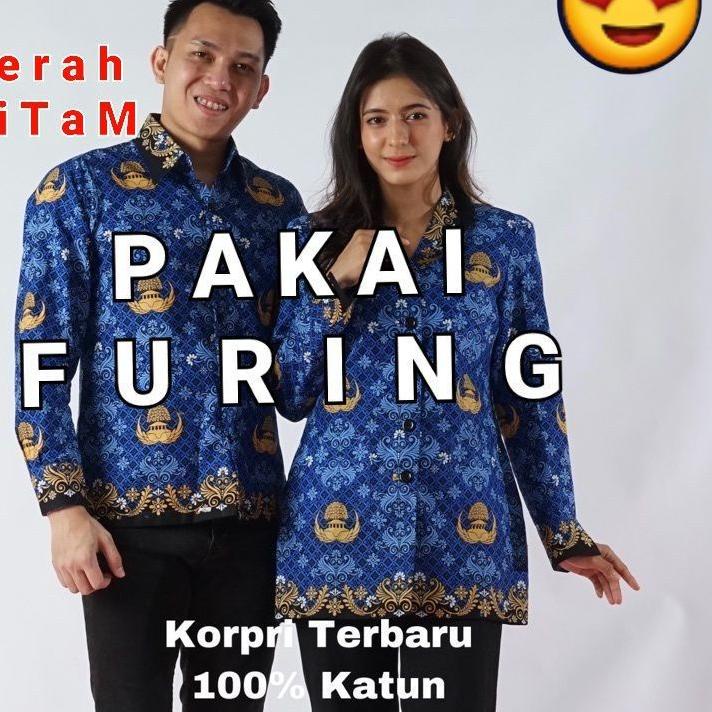 [ Bisa Cod ] BAJU KORPRI KERAH HITAM FUL FURING kemeja korpri 2022 kemeja korpri pria baju - Best
