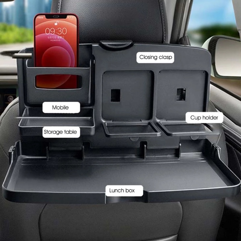 Sandaran Kursi Mobil Gantung Nampan Makan Auto Back Seat Bracket Auto Storage Accessories Multifungsi Kreatif Back Rear Seat Holder Universal Makanan Minum Foldable Storage Shelf