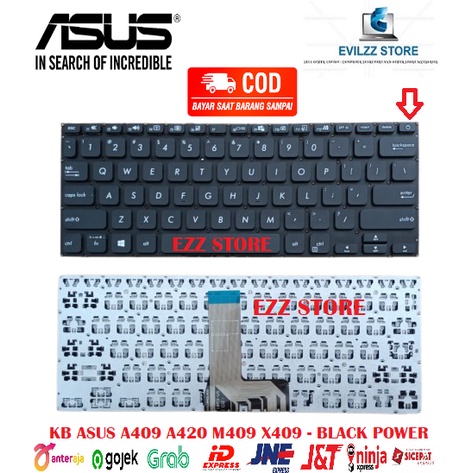 KEYBOARD ASUS X415 X415DA X415E X415DAP X415EA X415EP X415FA X415FAC X415J X415JA X415JB X415JAB X415M X415MA A409 BLACK HITAM TOMBOL POWER BUTTON