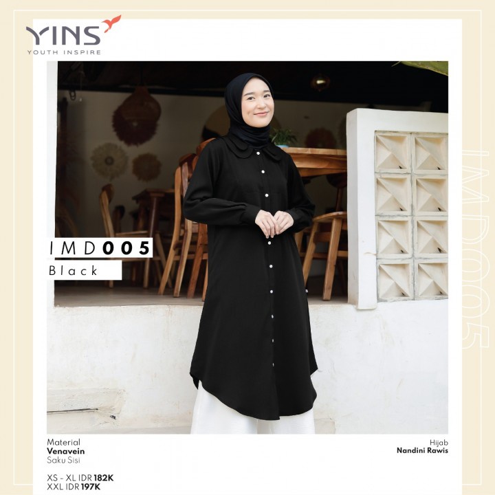 Tunik YINS IMD 005 Terbaru / Black Brown Maroon / Fashion Muslim Tunik Terbaru