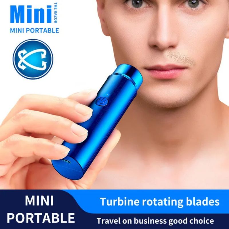 Alat Cukur Kumis Jenggot Elektrik Mini Portable USB Alat Cukur Rambut Bulu Ketiak Mini Electric Shaver Razor