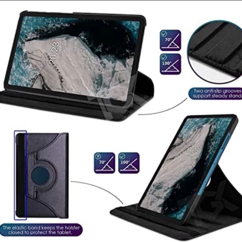 Case Nokia T20 10.4 Inch Cover Casing Rotary Leather Kulit Sarung Tab