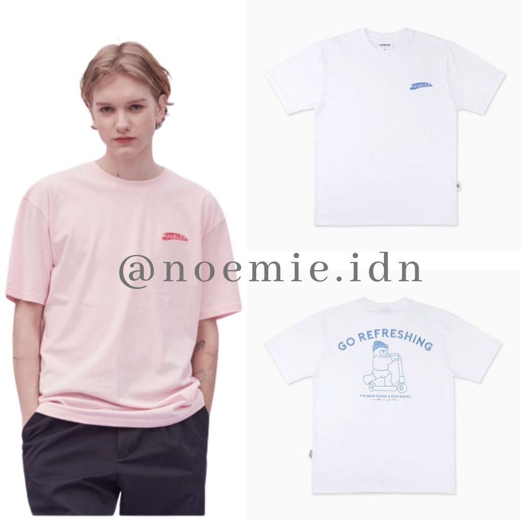 AMBLER unisex tshirt kick board bear AS915