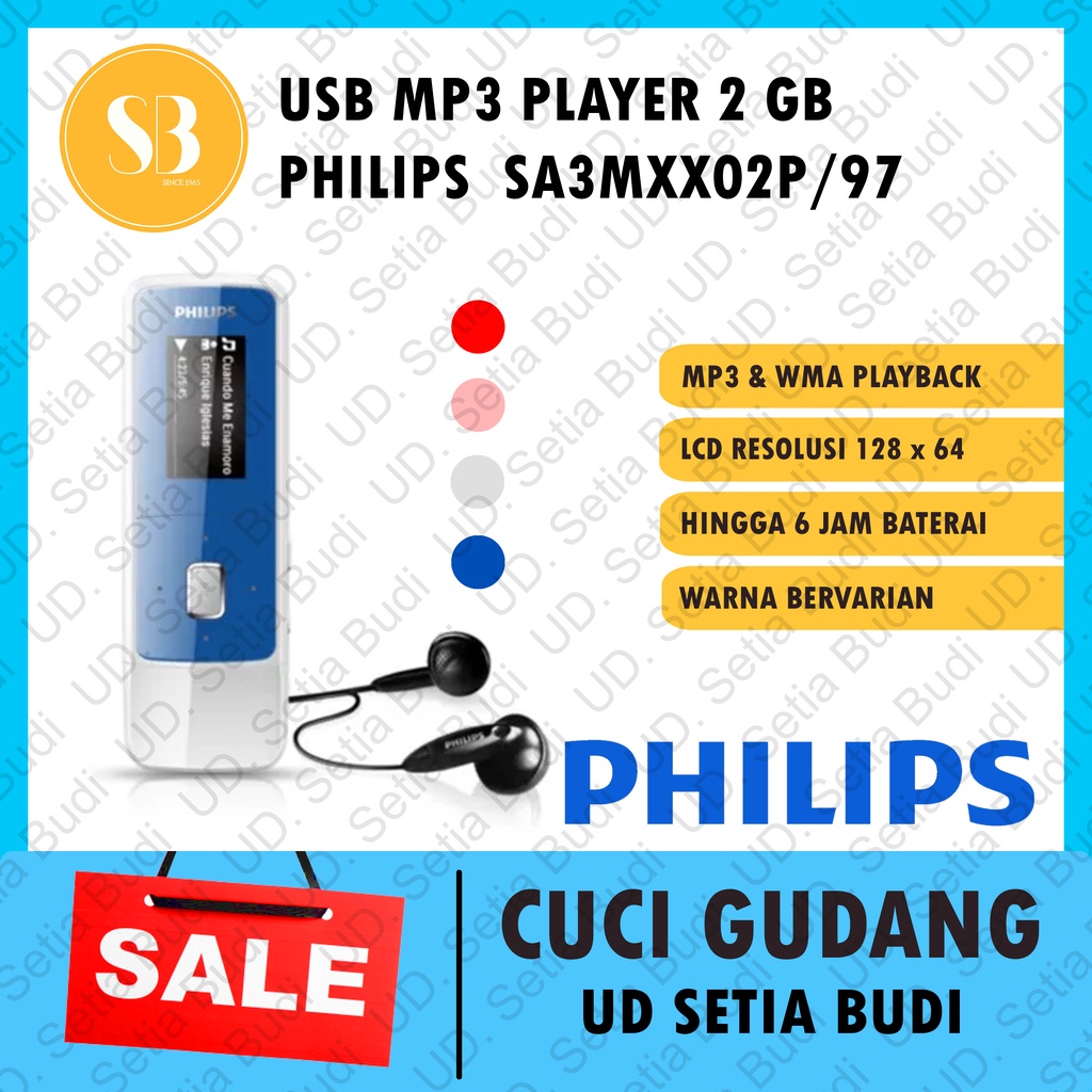 USB MP3 Philips 2GB Flashdisk WMA FM Radio Player Baru Murah