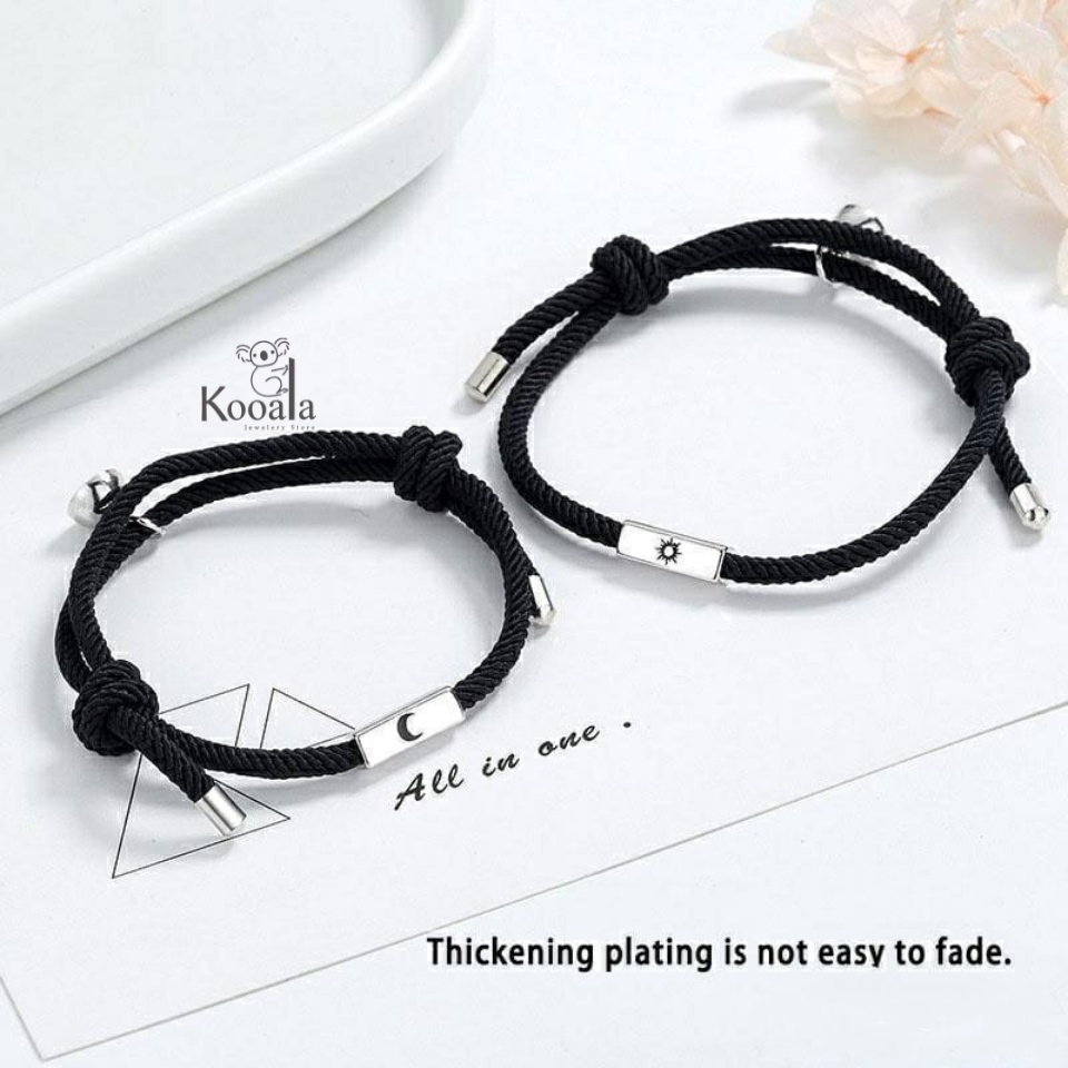 2 Pcs Gelang Couple Magnet Matahari Bulan untuk Pasangan Pacar