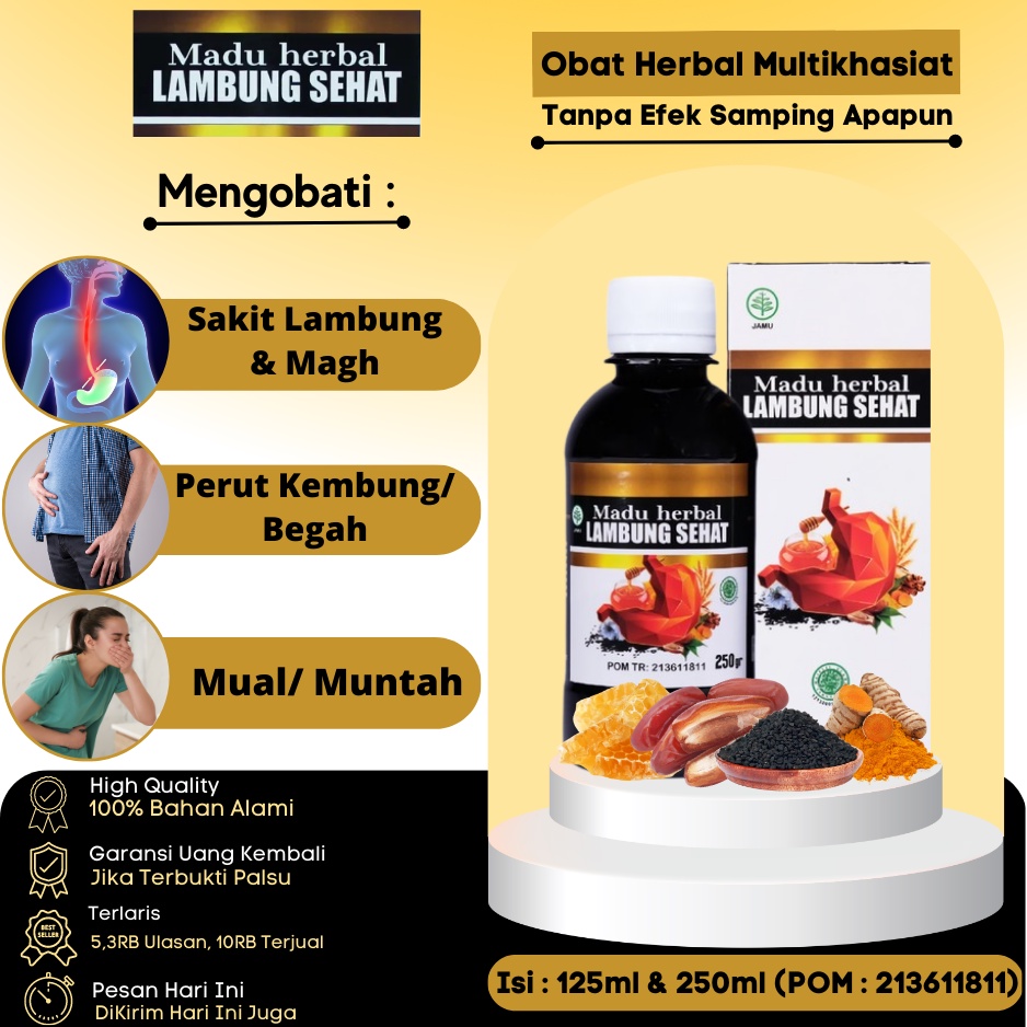 

Madu Herbal Lambung Sehat - Obat Asam Lambung Madu Maag Dan Asam Lambung, Obat Magh Gerd Perut Kembung/ Begah, Obat Maah Asam Lambung Kronis, Asam Lambung Naik Tinggi, Dada Panas Terasa Mengganjal, Obat Tenggorokan Panas, Napas Bau Tidak Sedap, Gastritis
