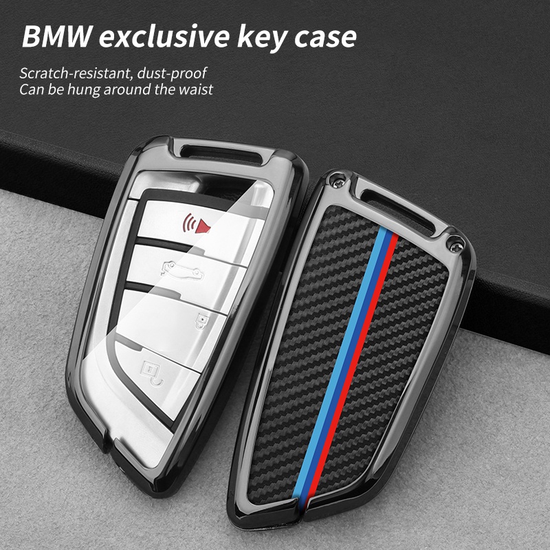 [Tersedia] Casing Kunci Mobil Serat Karbon Zinc Alloy Untuk Bmw G20 G30 X1 X3 X4 X5 G05 X6 Aksesoris Holder Shell Gantungan Kunci