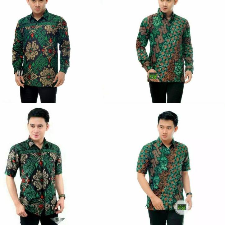 (COD) BAJU BATIK PRIA KEKINIAN BATIK WARNA HIJAU BOTOL, KEMEJA BATIK PRIA LENGAN PANJANG, BATIK PRIA