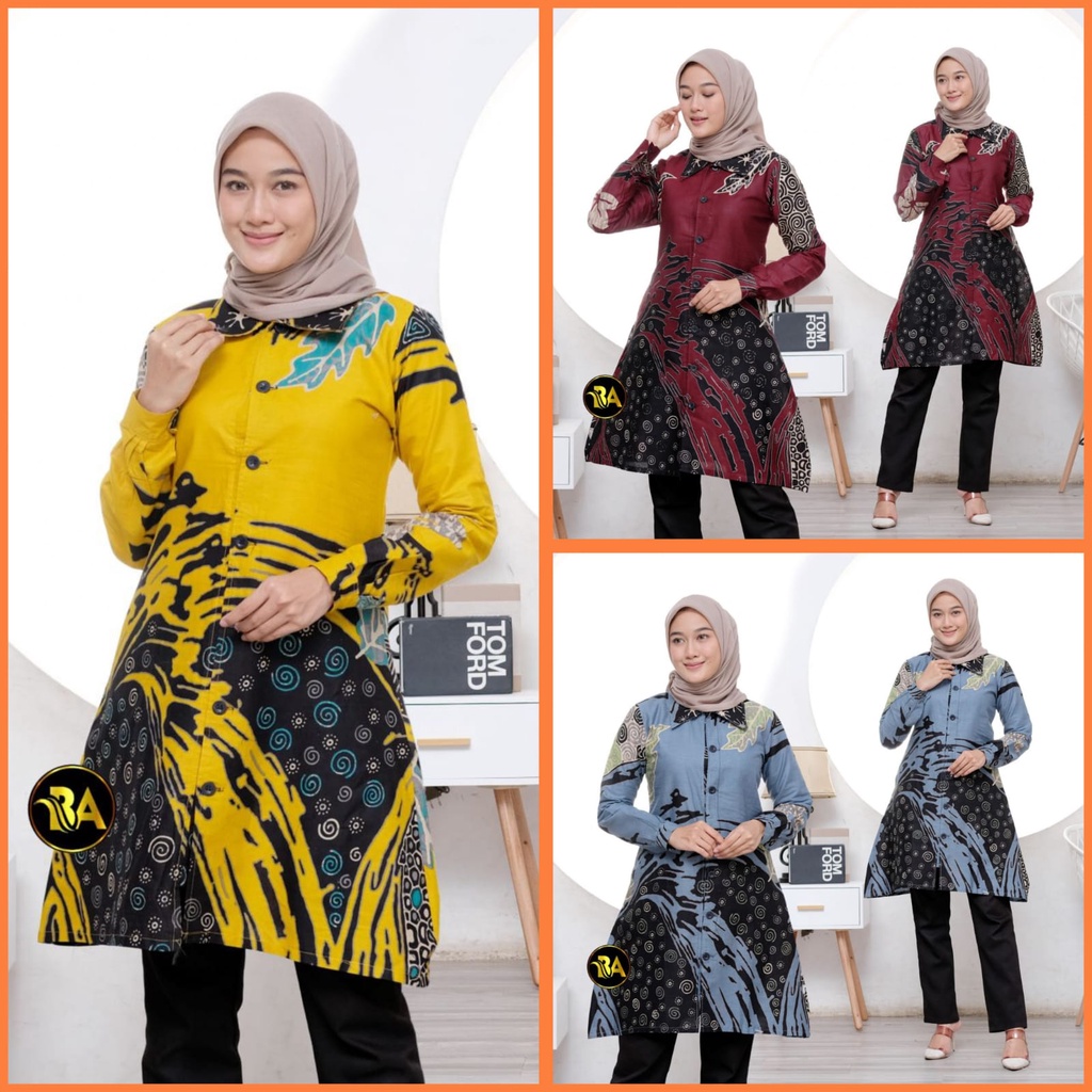 Jual Tunik Batik Terbaru Kekinian Modern Atasan Batik Wanita Kerja