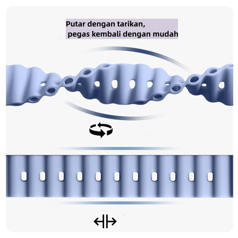 Tali strap Xiaomi Band Ocean Model Bergelombang Colorful Miband 3/4/5/6